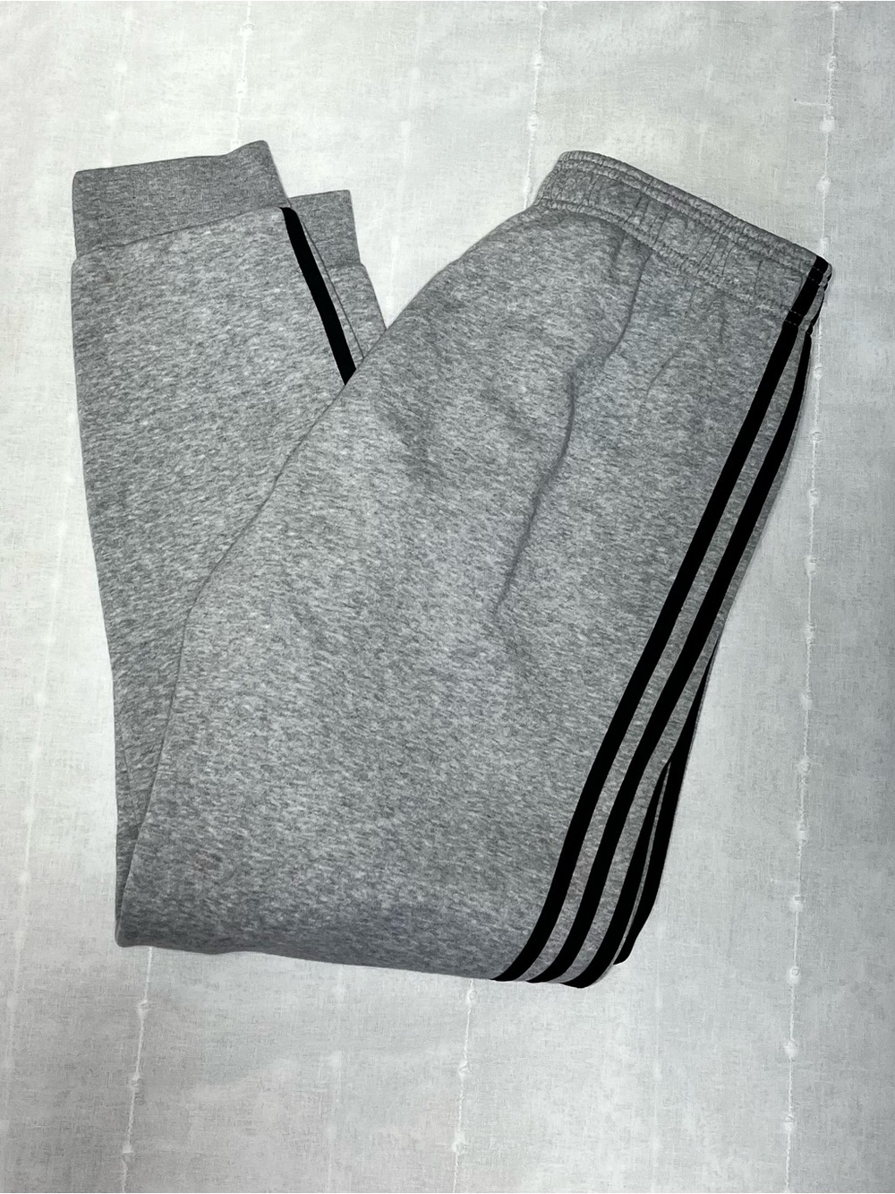 Adidas Women’s or Teens Grey Three-Stripe Joggers Size Medium - Picture 2 of 7